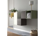 Combinatie de rafturi suspendate Ikea Eket 2 sertare 175x35x70 (Galben/Multicolor)