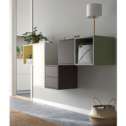 Combinatie de rafturi suspendate Ikea Eket 2 sertare 175x35x70 (Galben/Multicolor)