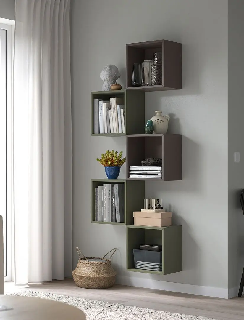 Combinatie de rafturi suspendate Ikea Eket 70x25x175 (Gri-Verde)