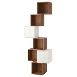 Комбинация навесных полок Ikea Eket 80x35x210 (Под Орех/Белый)
