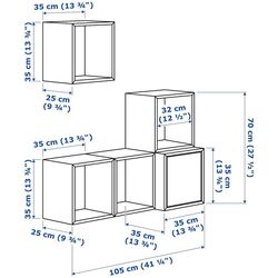 Combinatie de rafturi suspendate Ikea Eket raft cu usa 105x35x120 (Alb) Thumb