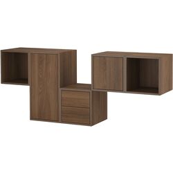 Combinatie de rafturi suspendate Ikea Eket cu usi/2 sertare 175x35x70 (Aspect Nuc) Thumb