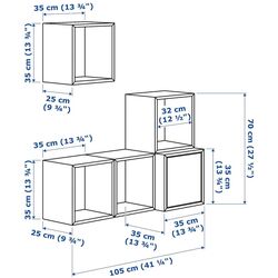 Combinatie de rafturi suspendate Ikea Eket cu usa 105x35x120 (Gri-inchis) Thumb