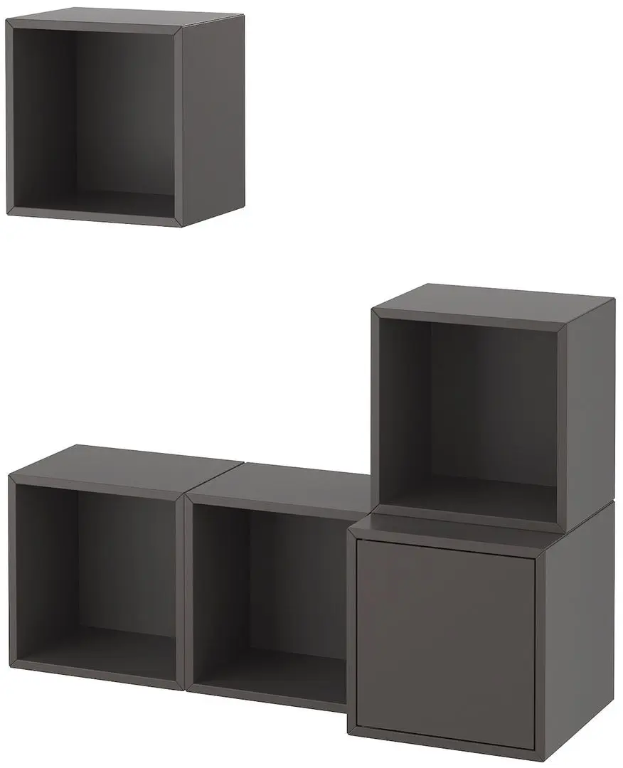 Combinatie de rafturi suspendate Ikea Eket cu usa 105x35x120 (Gri-inchis)