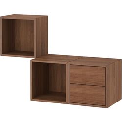 Combinatie de rafturi suspendate Ikea Eket cu sertare 105x35x70 (Aspect Nuc) Thumb