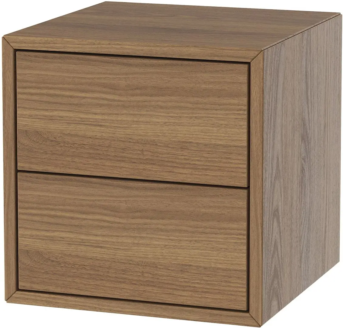 Combinatie de rafturi suspendate Ikea Eket cu sertare 105x35x70 (Aspect Nuc)