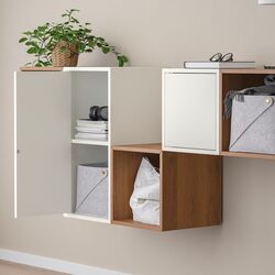 Combinatie de rafturi suspendate Ikea Eket 175x35x70 (Alb/Aspect Nuc) Thumb