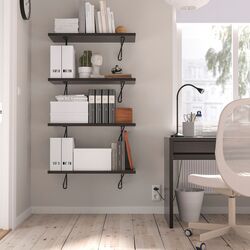 Raft Ikea Bergshult/Forlaggare 80x30 (Negru-maro/Negru) Thumb