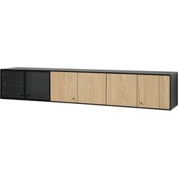 Raft Ikea Boastad usi/usi sticla 181x32x32 (Negru/Furnir stejar) Thumb