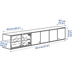 Raft Ikea Boastad usi/usi sticla 181x32x32 (Negru/Furnir stejar) Thumb