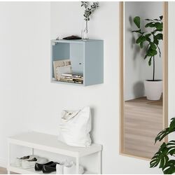 Raft Ikea Eket cu usa de sticla 35x25x35 (Gri Deschis-Bleu)