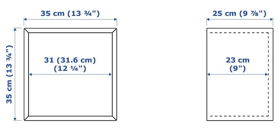 Raft Ikea Eket cu usa de sticla 35x25x35 (Gri Deschis-Bleu) - 5