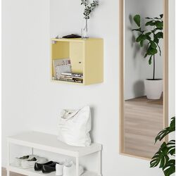 Raft Ikea Eket cu usa de sticla 35x25x35 (Galben Deschis)