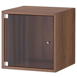 Raft Ikea Eket cu usa de sticla 35x35x35 (Maro Aspect Nuc)