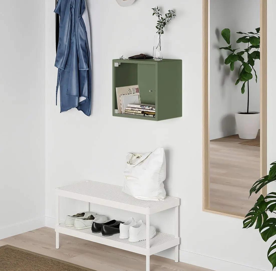 Raft Ikea Eket cu usa de sticla 35x35x35 (Gri-Verde) - 4