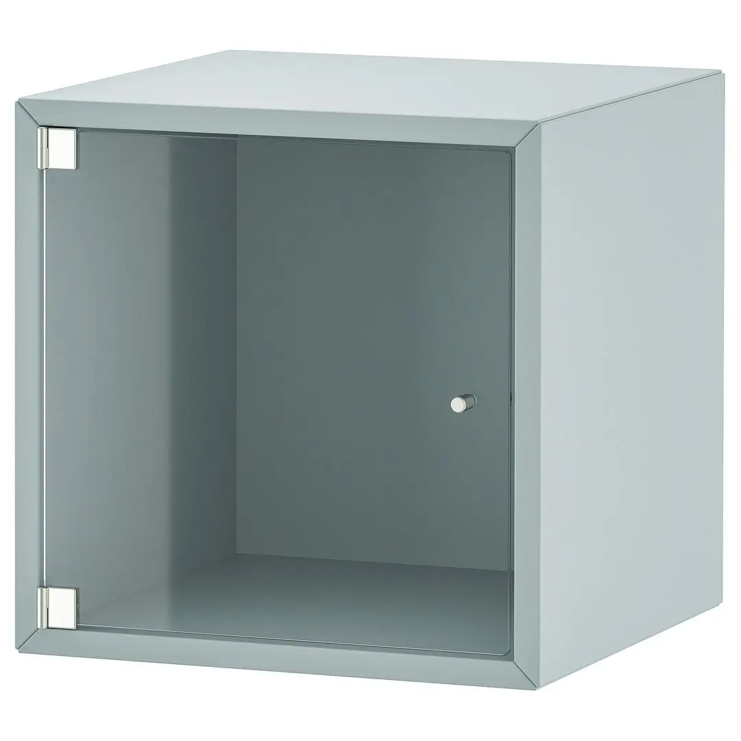 Raft Ikea Eket cu usa de sticla 35x35x35 (Gri Deschis-Bleu) - 2