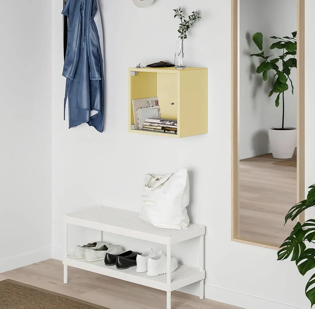 Raft Ikea Eket cu usa de sticla 35x35x35 (Galben Deschis)