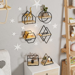 Набор полок Mirage Meble 6 (Gold/Black)