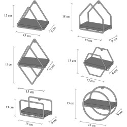 Набор полок Mirage Meble 6 (Gold/Black) Thumb