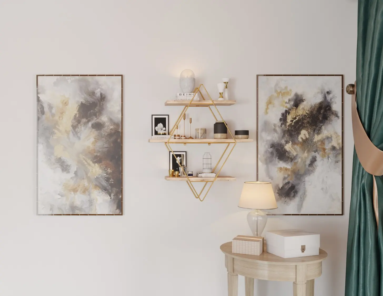 Raft Mirage Meble Prizma (Brown/Gold)