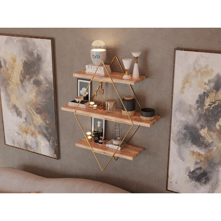 Полка Mirage Meble Prizma (Brown/Gold)