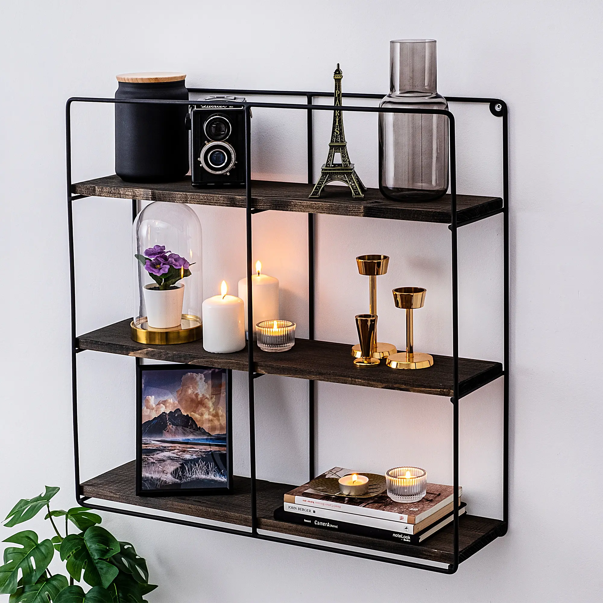 Полка Mirage Meble Sunflower (Walnut/Black)