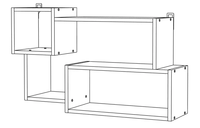 Raft МЛ-Мебель ML-2 92cm (Craft Oak White/Anthracite) - 2