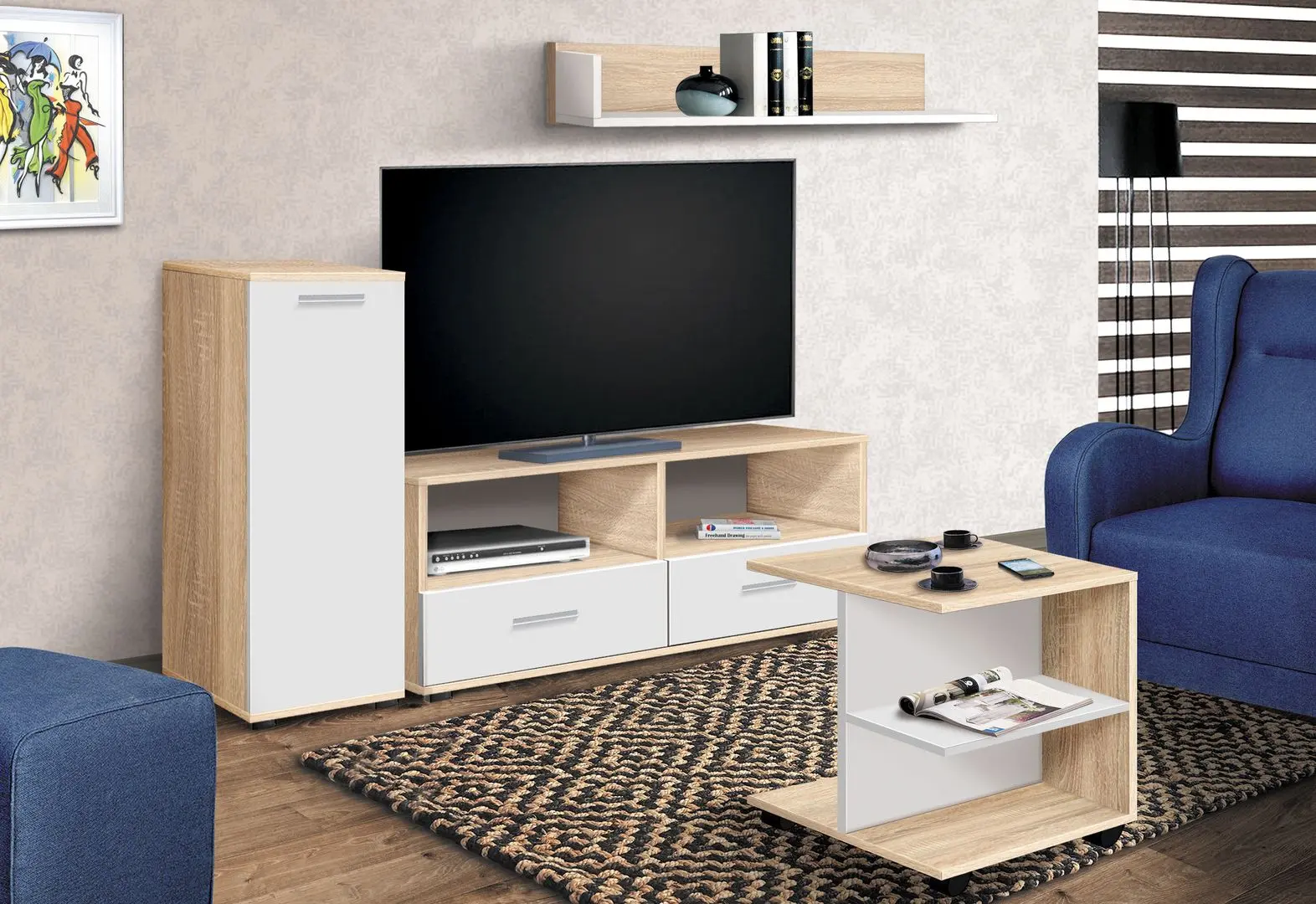 Raft Modern Tennessee 100cm (Sonoma Oak/White)