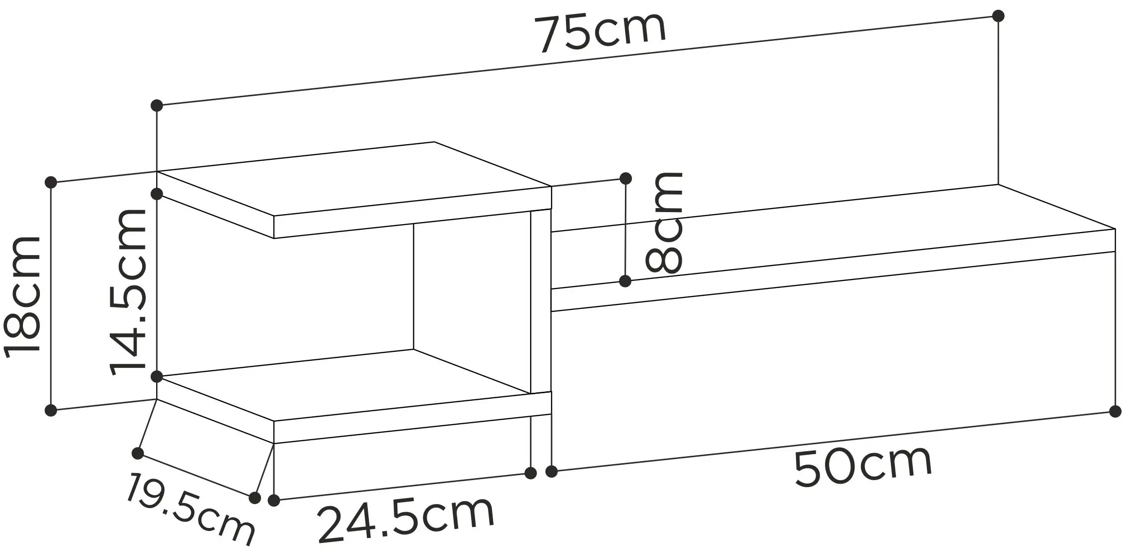 Набор полок Showdeko Fork (Oak) - 5