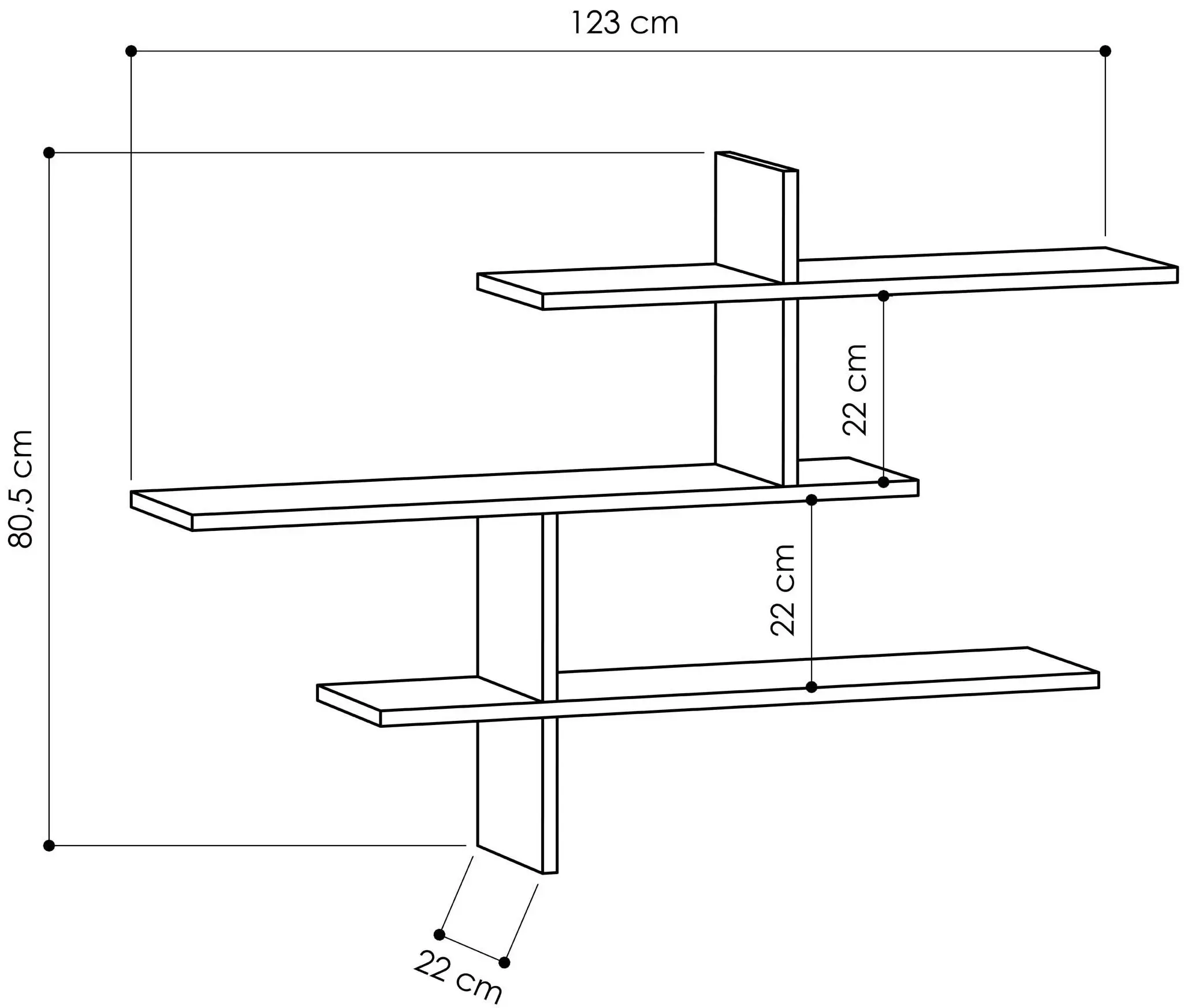 Полка Showdeko LEO (Anthracite) - 2