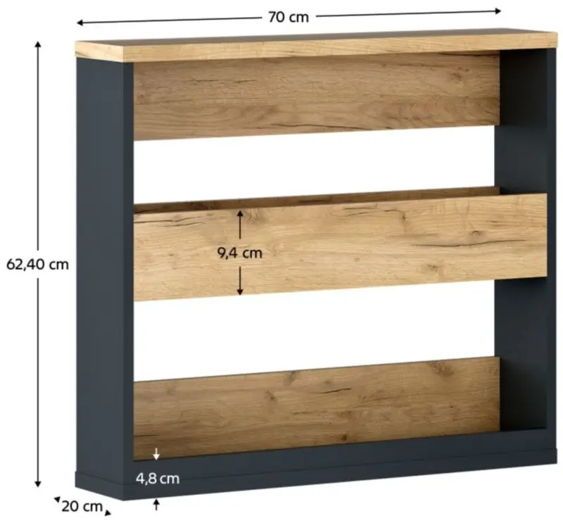 Полка Tempo Kondela Klaudius Type 5 (Graphite/Artisan Oak)