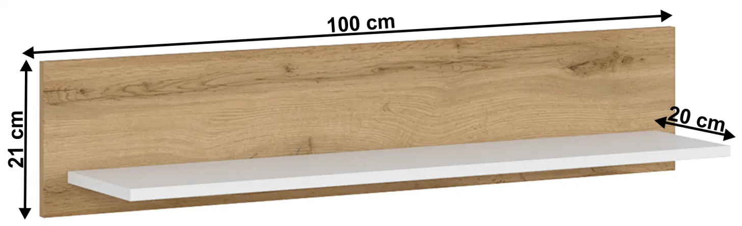 Полка Tempo Kondela Vilgo 100 (Wotan Oak/White)
