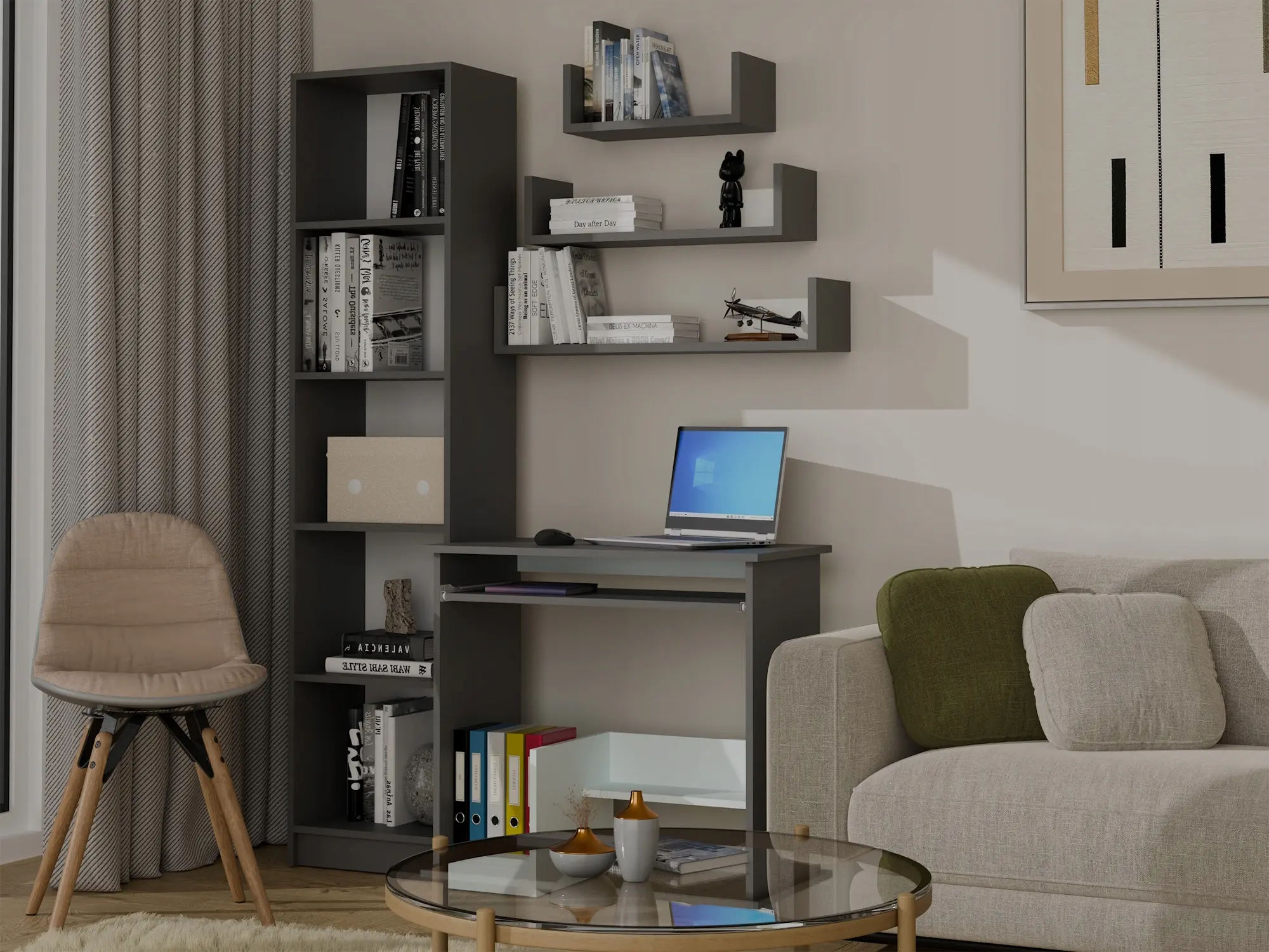 Набор полок TopEshop Mobi 3P (Anthracite) - 2