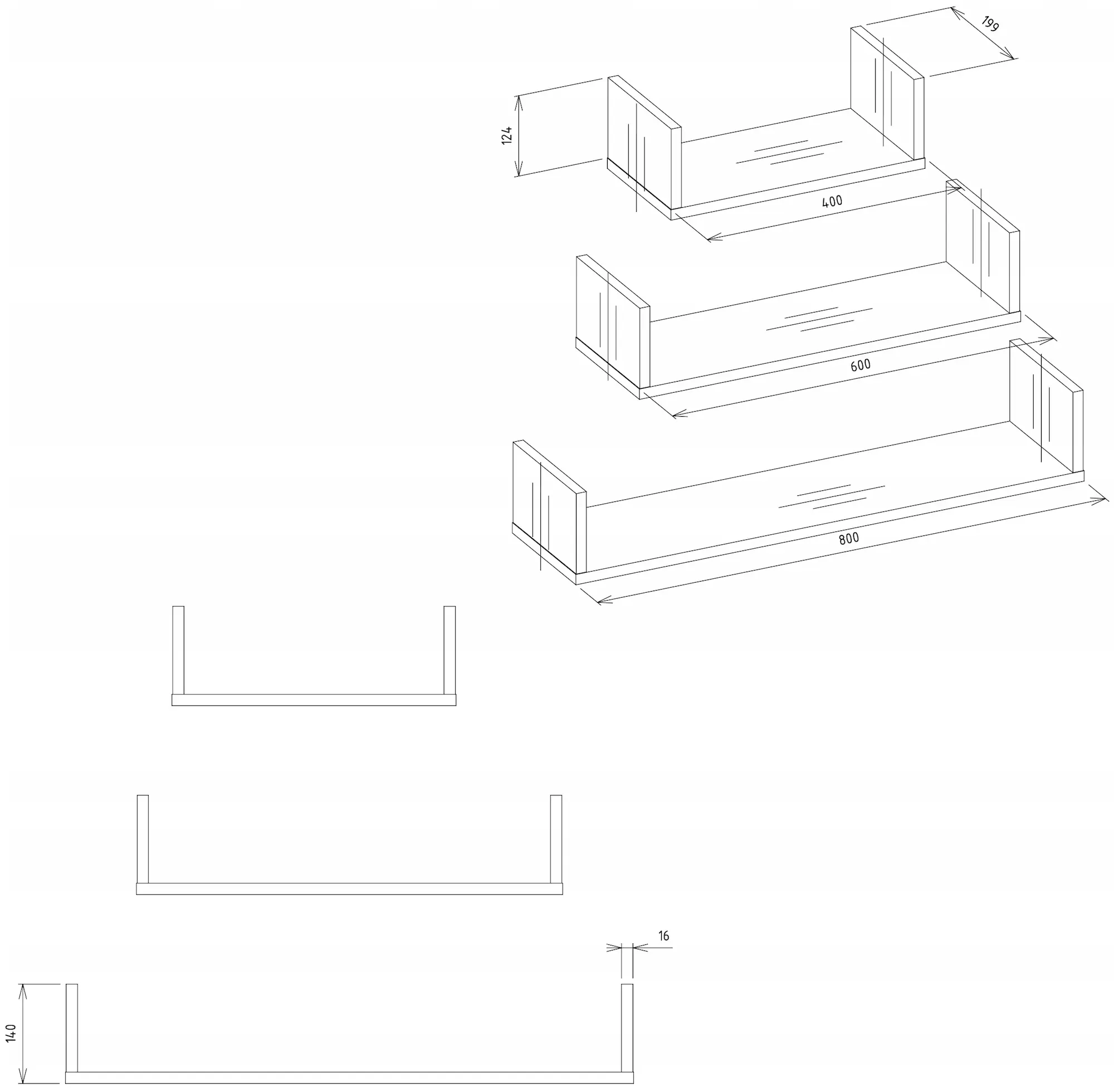 Set rafturi TopEshop Mobi 3P (Cashmere) - 6