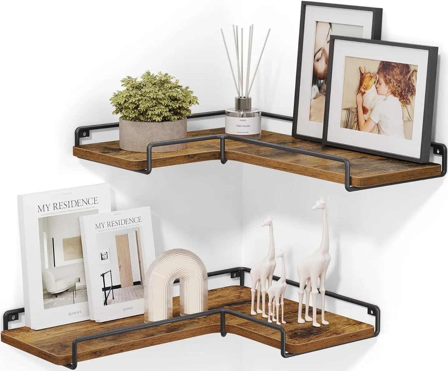 Набор полок Vasagle LLS831B01 (Rustic Brown/Black) - 2