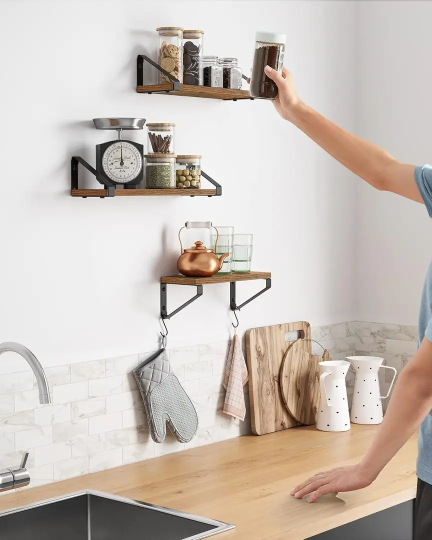 Набор полок Vasagle LWS33BX (Rustic Brown/Black)