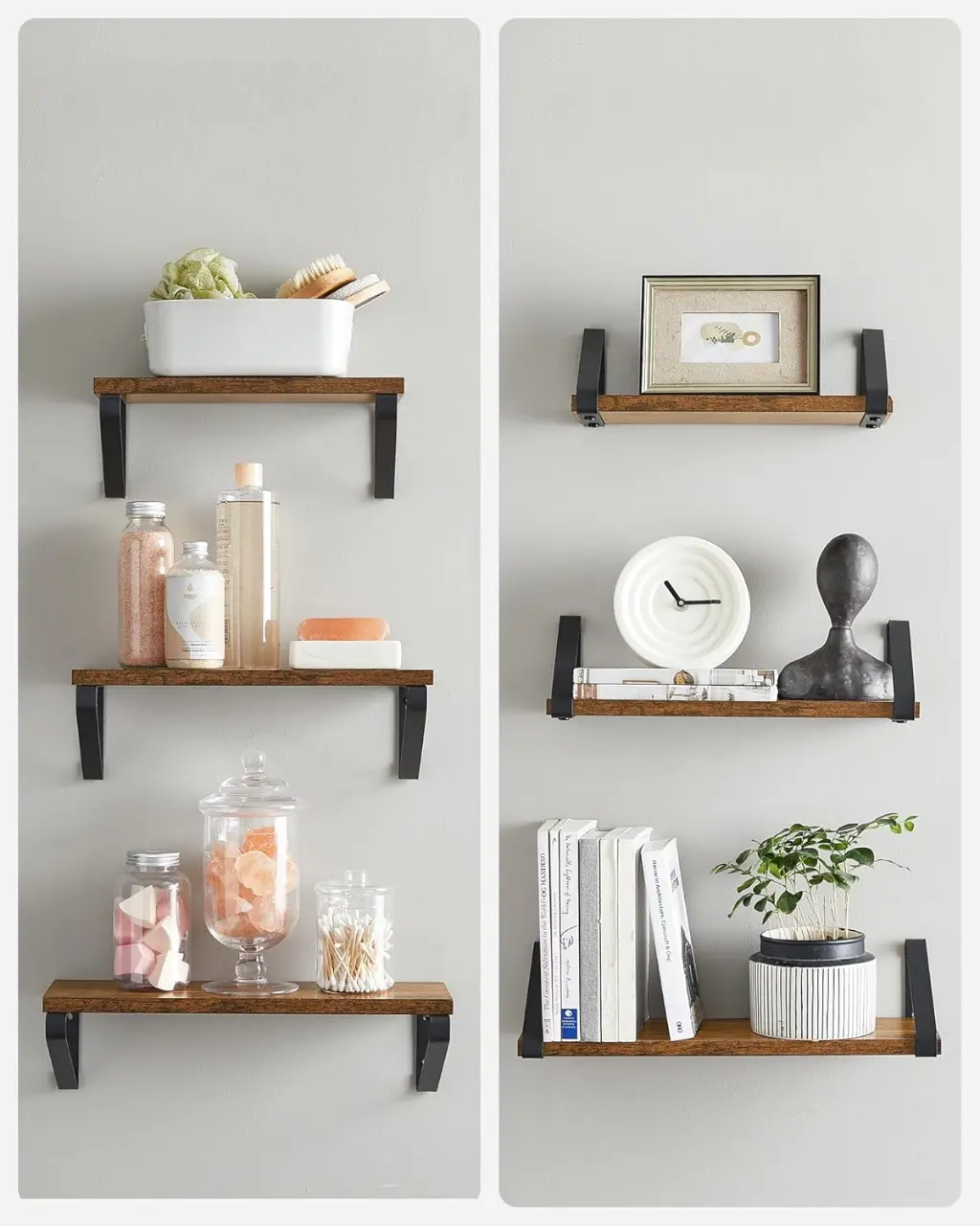 Набор полок Vasagle LWS33BX (Rustic Brown/Black)