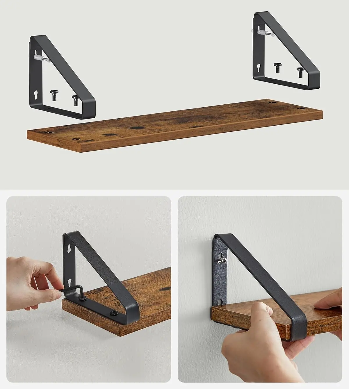 Набор полок Vasagle LWS33BX (Rustic Brown/Black)