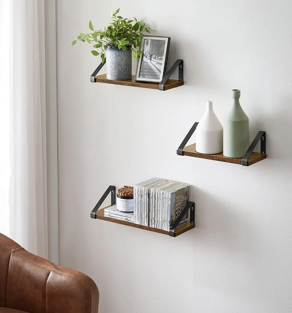 Набор полок Vasagle LWS33BX (Rustic Brown/Black)