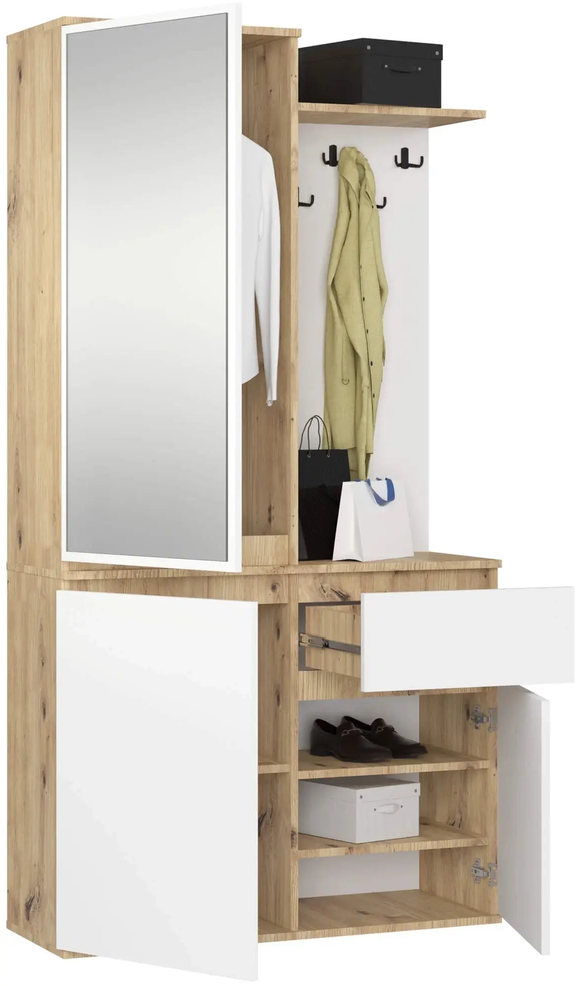 Antreu Akord Entro 95cm 3D1SZ (Artisan Oak/White)