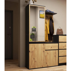 Antreu Akord Entro 95cm 3D1SZ (Black/Artisan Oak)