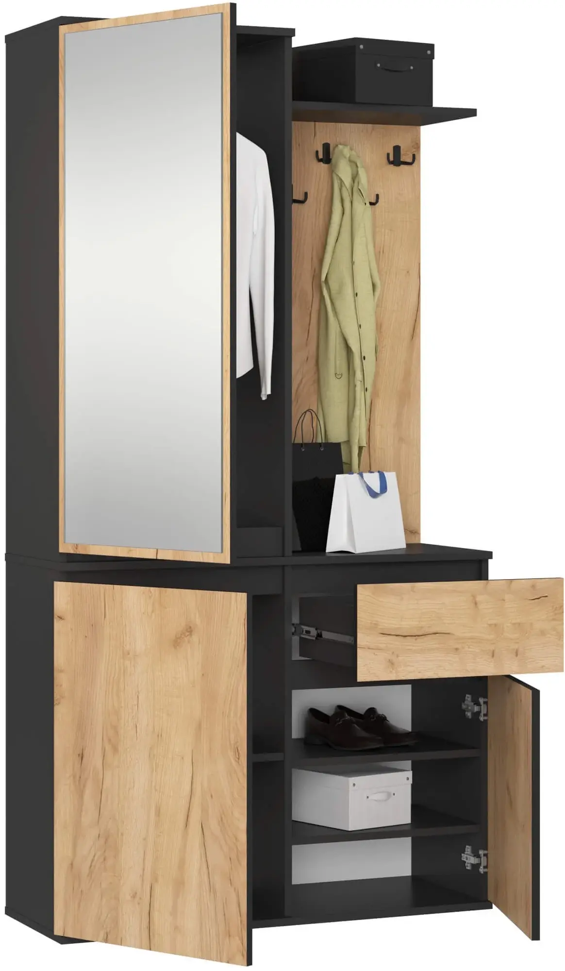 Antreu Akord Entro 95cm 3D1SZ (Black/Craft Oak)