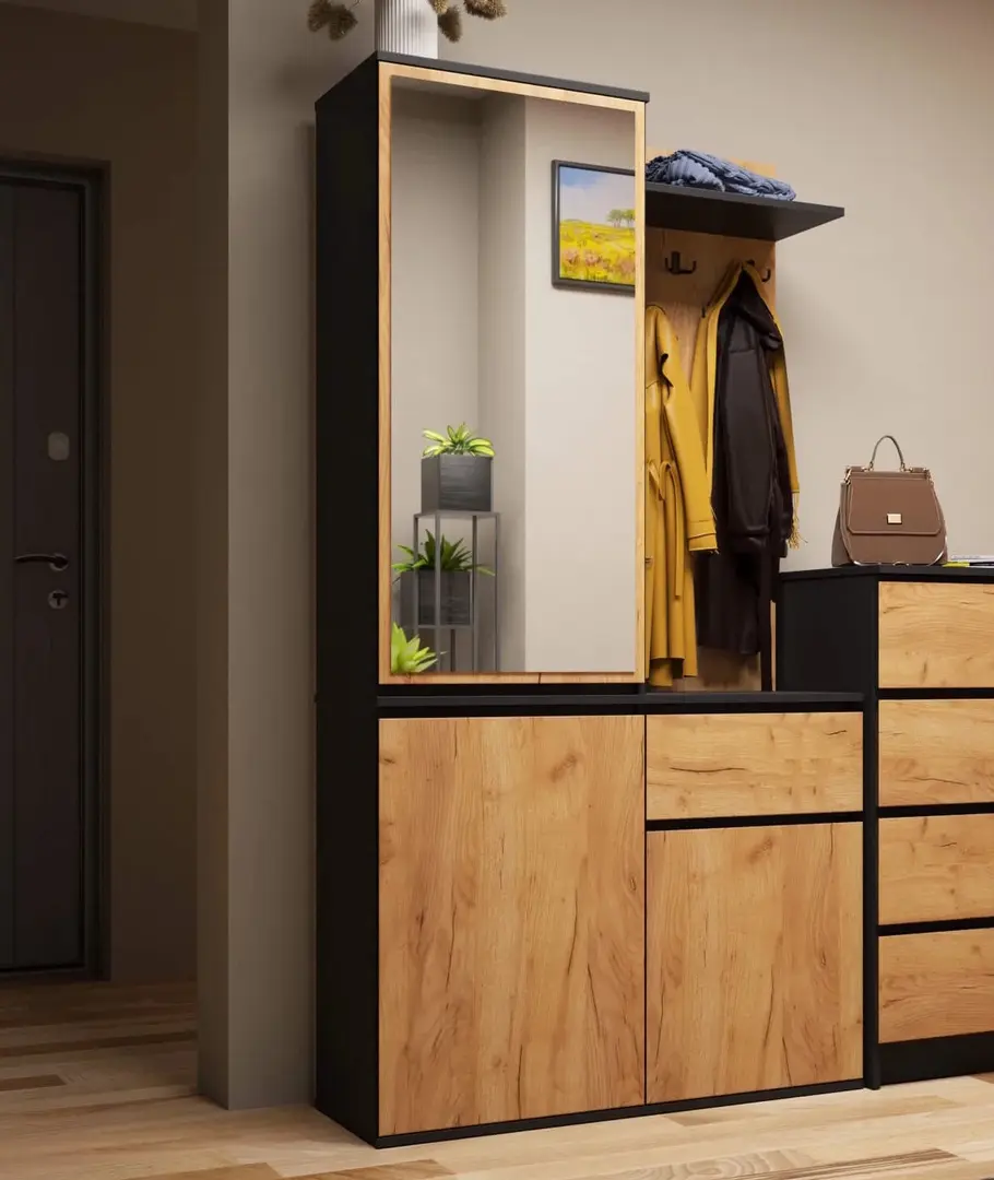 Antreu Akord Entro 95cm 3D1SZ (Black/Craft Oak)