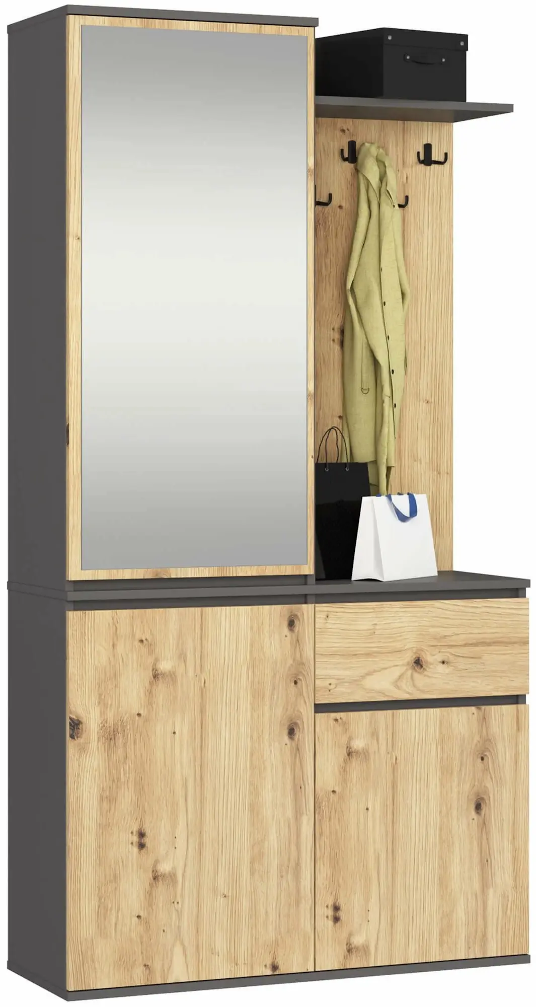 Antreu Akord Entro 95cm 3D1SZ (Graphite Grey/Artisan Oak)