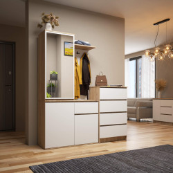 Antreu Akord Entro 95cm 3D1SZ (Sonoma Oak/White) Thumb