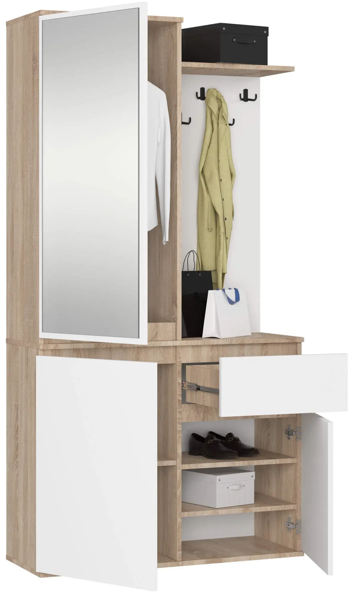 Antreu Akord Entro 95cm 3D1SZ (Sonoma Oak/White)
