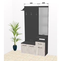 Прихожая Ambianta Bruno 1.05м (Графит/Самоа Белый) Thumb