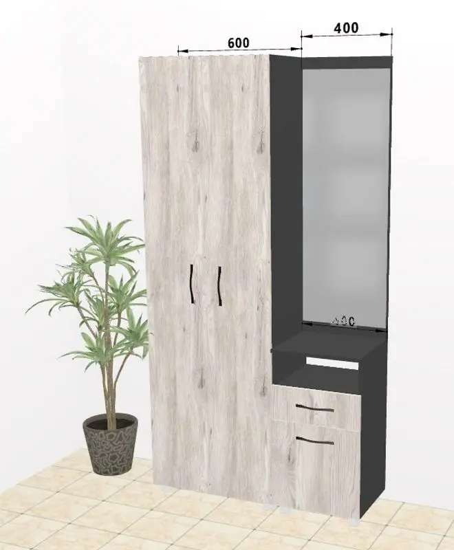 Antreu Ambianta Bruno 1.0m (Grafit/Samoa Alb)