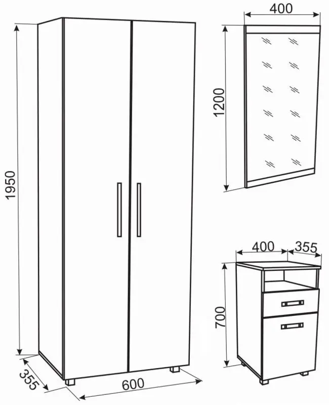 Antreu Ambianta Bruno 1.0m (Grafit/Samoa Alb)