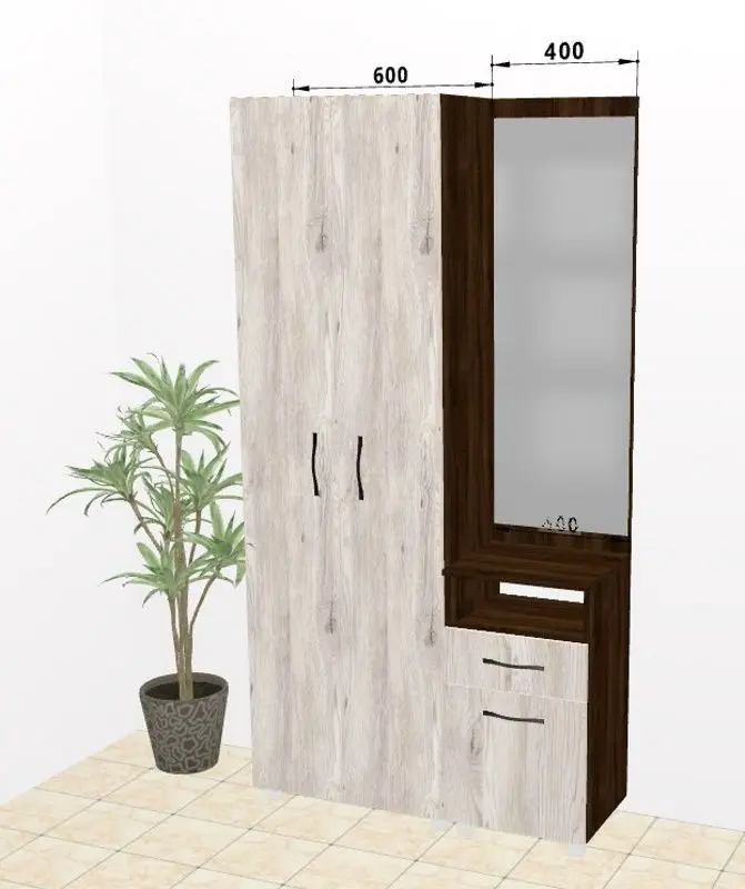 Antreu Ambianta Bruno 1.0m (Sonoma Inchis/Samoa Alb)